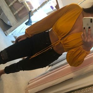 Mustard tie top